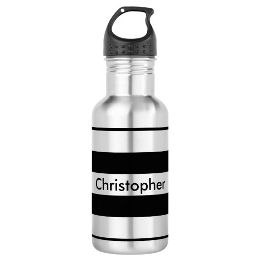 Schwarzer Streifen Trinkflasche (Vorderseite)