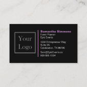 Schwarzer Streifen und Anenome Mit Monogramm Visitenkarte (Rückseite)