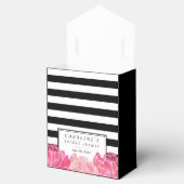 Schwarzer Streifen und rosa Peony-Brautparty Geschenkschachtel (Geöffnet)
