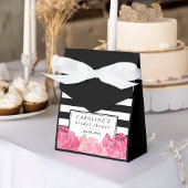 Schwarzer Streifen und rosa Peony-Brautparty Geschenkschachtel