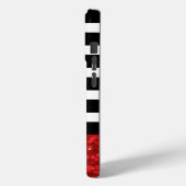 Schwarzer Streifen und roter Glitzer Case-Mate iPhone Hülle (Rückseite / Links)