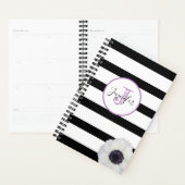 Schwarzer Streifen und Windblumenmonogramm Persona Planer (Anzeige)