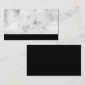 Schwarzer Streifen Weiße Blütenleere Hochzeitssehe Platzkarte (Vorne/Hinten)