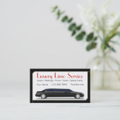 Schwarzer Stretch Limousine Visitenkarte (Stehend Vorderseite)