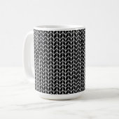 SCHWARZER STRICK Große weiße Tasse (Vorderseite Links)