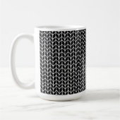 SCHWARZER STRICK Große weiße Tasse (Links)