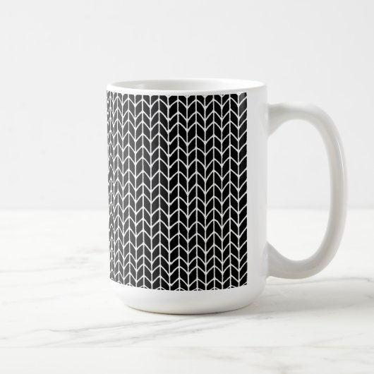 SCHWARZER STRICK Große weiße Tasse (Rechts)