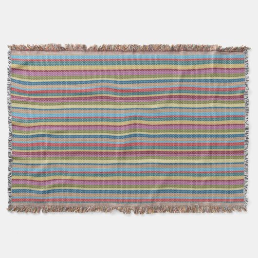 Schwarzer Strick-Look Striptes Muster Gemütlich Decke (Vorderseite)