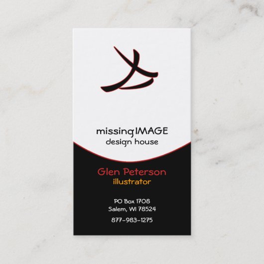 Schwarzer Sturzflug mit Rot Visitenkarte (Vorderseite)