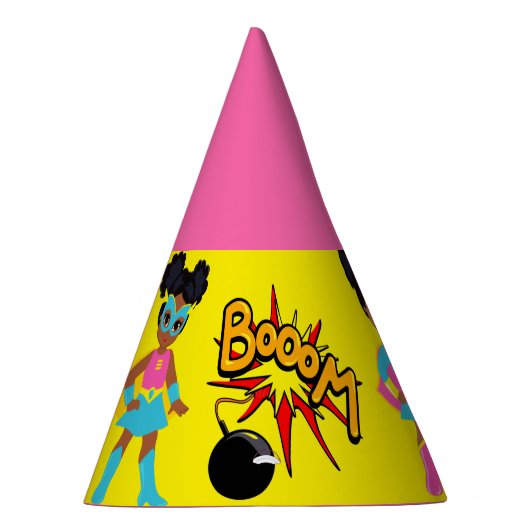 Schwarzer Superheld-Party Partyhütchen (Rechts)