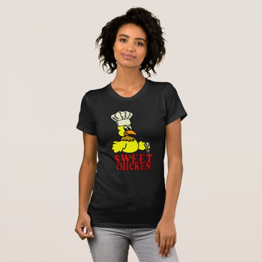 Schwarzer süßer Huhn GRILLEN T - Shirt (Vorne ganz)