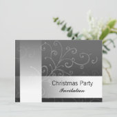 Schwarzer Swirl aus der Weihnachtszeit mit Text Einladung (Stehend Vorderseite)