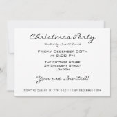 Schwarzer Swirl aus der Weihnachtszeit mit Text Einladung (Rückseite)