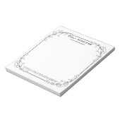 Schwarzer Swirl, Blumenrinde Notizblock (Rotiert)