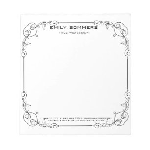 Schwarzer Swirl, Blumenrinde Notizblock