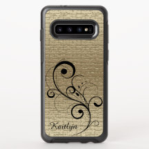 Schwarzer Swirl Gold Textur Personalisiert