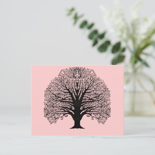 Schwarzer Swirl Postkarte (Stehend Vorderseite)