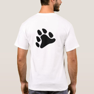 Schwarzer T - Shirt der Tatzen-(hinterer Entwurf)