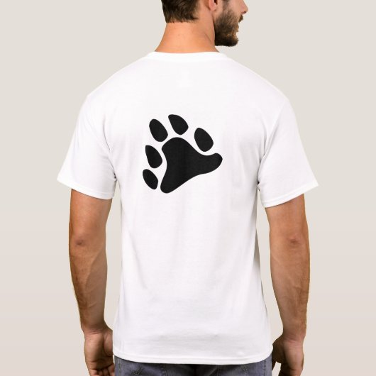 Schwarzer T - Shirt der Tatzen-(hinterer Entwurf) (Rückseite)