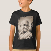 Schwarzer T - Shirt Mahatma Gandhi (Vorderseite)