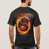 Schwarzer T - Shirt mit einem einzigartigen Dragan (Rückseite)