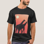Schwarzer T - Shirt mit Giraffendesign (Vorderseite)
