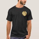 schwarzer T - Shirt mit glänzendem goldfarbenem Lo (Vorderseite)