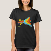 Schwarzer T - Shirt mit Scarlet Macaw durch (Vorderseite)