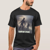 schwarzer T - Shirt mit Zombiebildschirm (Vorderseite)