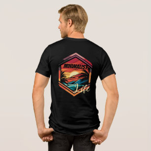 Schwarzer T - Shirt Natur Sonnenuntergang Palmen M