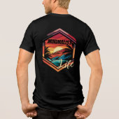 Schwarzer T - Shirt Natur Sonnenuntergang Palmen M (Rückseite)