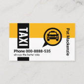 Schwarzer Tab auf gelber Taxelage Visitenkarte (Vorderseite)