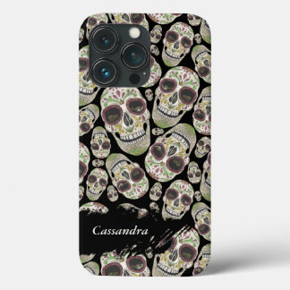 Schwarzer Tag des Toten Schädelmusters Case-Mate iPhone Hülle