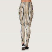 Schwarzer Tan und weiße vertikale Streifen Leggings (Rückseite)