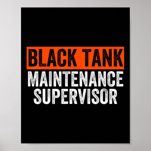 Schwarzer Tankwart Supervisor Lustiger Camper nähe Poster (Vorne)