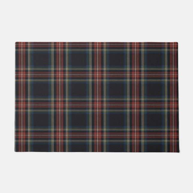 Schwarzer Tartan 24 Zoll x 36 Zoll Fußmatte (Vorderseite)
