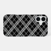 Schwarzer Tartan iPhone 16 Hülle (Rückseite (Horizontal))