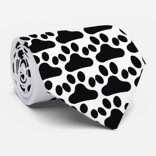 Schwarzer Tatzen-Druck Krawatte (Gerollt)