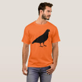 Schwarzer Tauben-Vogel-Druck T-Shirt (Vorne ganz)