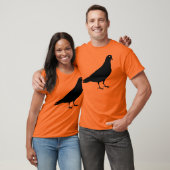 Schwarzer Tauben-Vogel-Druck T-Shirt (Unisex)