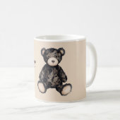 Schwarzer Teddybär aus Kunstspitze Kaffeetasse (VorderseiteRechts)