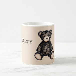 Schwarzer Teddybär aus Kunstspitze Kaffeetasse