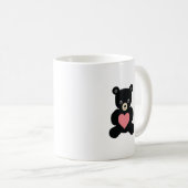 Schwarzer Teddybär mit Herz Kaffeetasse (VorderseiteRechts)
