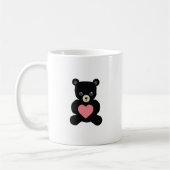 Schwarzer Teddybär mit Herz Kaffeetasse (Links)