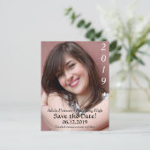 Schwarzer Text 2019 Save the Date Abschluss Ankündigungspostkarte (Stehend Vorderseite)