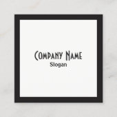 Schwarzer Text an der schwarzen Grenze Quadratische Visitenkarte (Vorderseite)