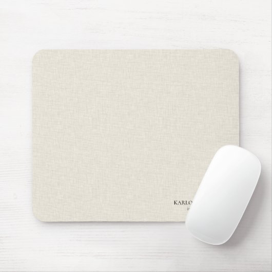 Schwarzer Text auf beigem Leinen Einwanderungsanwa Mousepad (Mit Mouse)