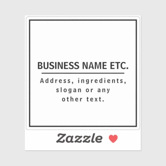 Schwarzer Text auf Weiß Aufkleber (Blatt)