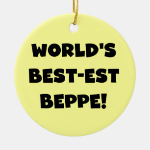 Schwarzer Text Beste Beppe T - Shirt und Geschenke Keramikornament