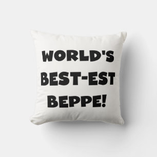Schwarzer Text Beste Beppe T - Shirt und Geschenke Kissen